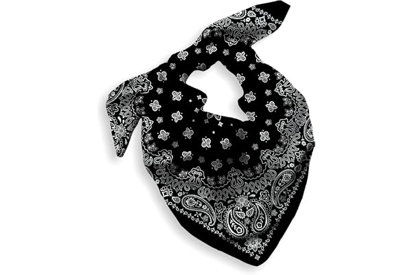 1-Pack Cotton Bandana - Large Cowboy Cowgirl Handkerchief Headband Scarf - Holiday Gift for Men and Women