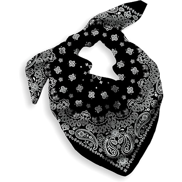 CTM Bandana Route 66 In Cotone - 54x54 Cm - Paisley Grigio E Blu Navy - Prodotta Negli USA