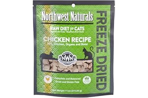 Northwest Naturals Freeze-Dried Chicken Cat & Kitten Food – Bite-Sized Nibbles – Healthy, Limited, Human-Grade Ingredients, All-Natural, High-Protein Raw Diet – Complete & Balanced, Made in USA, 11 oz