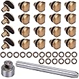 PH PandaHall 20 sets Boot Lace Hooks Kit Brass Shoes Eyelets Buckles and Press Stud Tools with Rivets and Rings for Climb Hiking Shoes Work Outdoor Mountaineering Boots Antique Brown