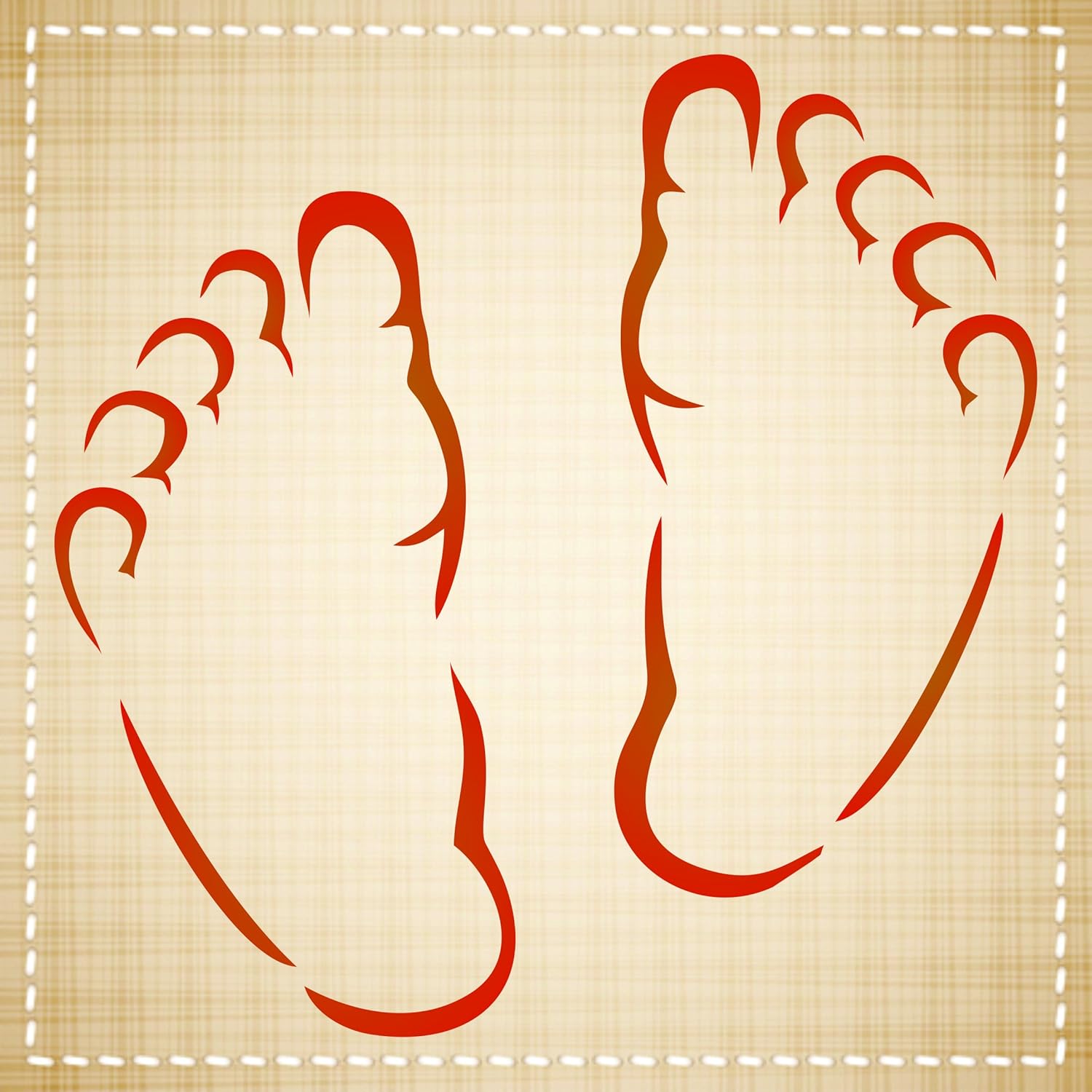 Baby Feet Stencil - 16.5 x 16.5cm (L) - Reusable New Born Babies Child Boy Girl Wall Stencil Template - Image 3