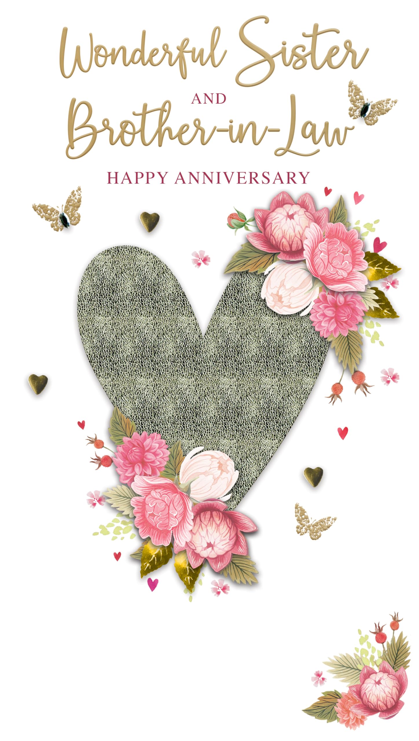 Sister & Brother-in-Law Happy Anniversary Hand-Finished Anniversary Card JGS777