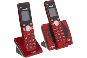 VTech CS6919-26 Dect 6.0 2 Handset Landline Telephone, Metallic Red
