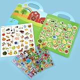 ASTARON Reusable 3D Puffy Sticker Book 88 Pcs Farm Harvest Kids Toy view 7