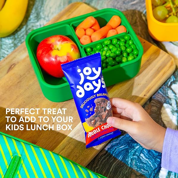 JOYDAYS CHOCOLATE COOKIES, LOW SUGAR, HEALTHY SNACKS FOR ADULTS AND KIDS, SNACK PACKS, LOW GLYCEMIC SOFT BAKED COOKIE FOR BREAKFAST OR DESSERT, 3G PROTEIN, 3G SUGAR, 5G FIBER (6-PACK, DOUBLE CHOCOLATE CHIP)
