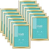 LaVie Home 5x7 Picture Frames (12 Pack, Gold) Simple Designed Photo Frame with High Definition Glass for Wall Mount & Table Top Display, Set of 12 Classic Collection