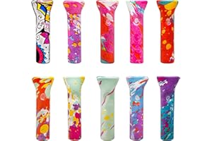 AOMI Reusable Glass Tips for Filter Flat Mouthpiece, Gorgeous Bright and Colorful Ø9mm Diameter 35mm Length for DIY Easy Clean Color 10 Pack