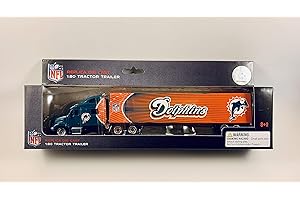 FOOTBALL 2010 Press Pass NFL MIAMI Team Collectible 1:80 Scale Die Cast Replica Tractor Trailer - DOLPHINS