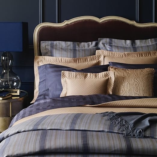 Amazon Com Sferra Dario Natural Queen Duvet Cover Yarn Dyed