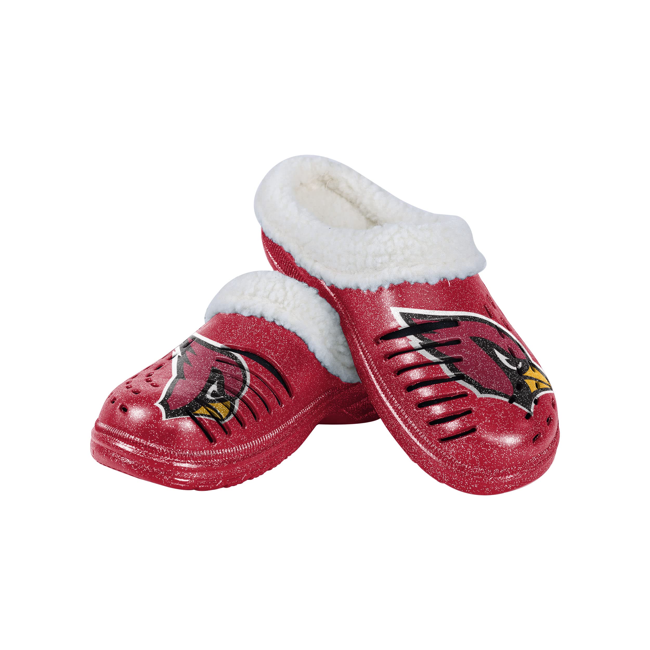 FOCO Arizona Cardinals NFL Womens Sherpa Lined Glitter Clog - M Image