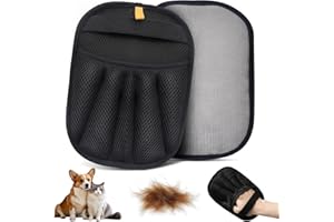 2PCS Pet Hair Removal Glove for Cat & Dog, New Upgraded Electrostatic Cat Grooming Gloves for Hair Removal，Reusable Cat & Dog