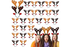 Yuxung 24 Pcs Christmas Reindeer Antlers Headband Xmas Decoration Costume Hairbands for Christmas Parties Favors Photo Booth