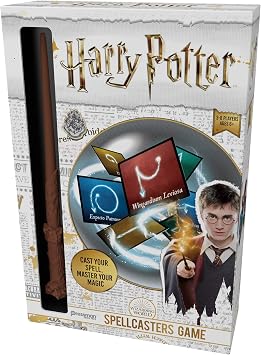 Amazon Com Harry Potter Spellcasters A Charade Game With A Magical Spin Cast Your Spell And Master Your Magic Includes Spellcaster Wand Replica Of Harry Potter S Wand 32 Spell And 32 Spellcaster