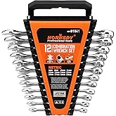 HORUSDY 12-Piece Metric Wrench Set | Combination Wrench Set with Organizer | 12 Point | 8mm - 19mm | Chrome Vanadium Steel