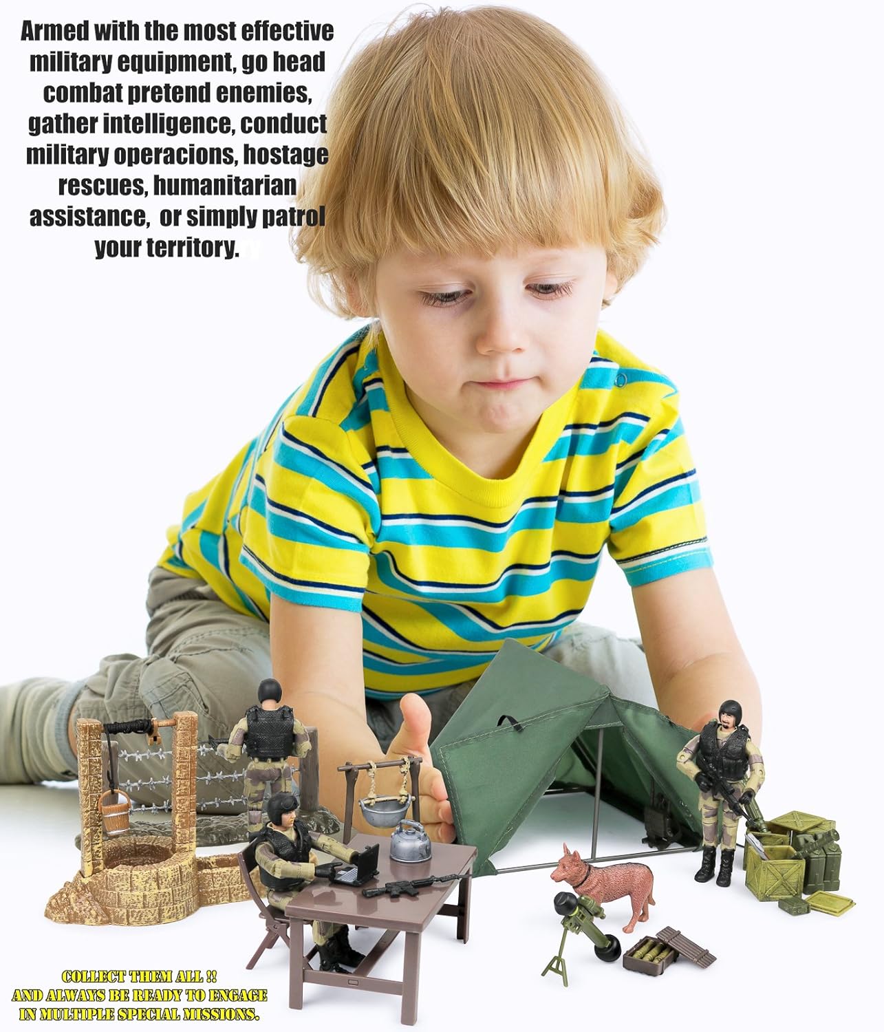 Click N Play Military Campsite 35 Piece Play Set With Accessories