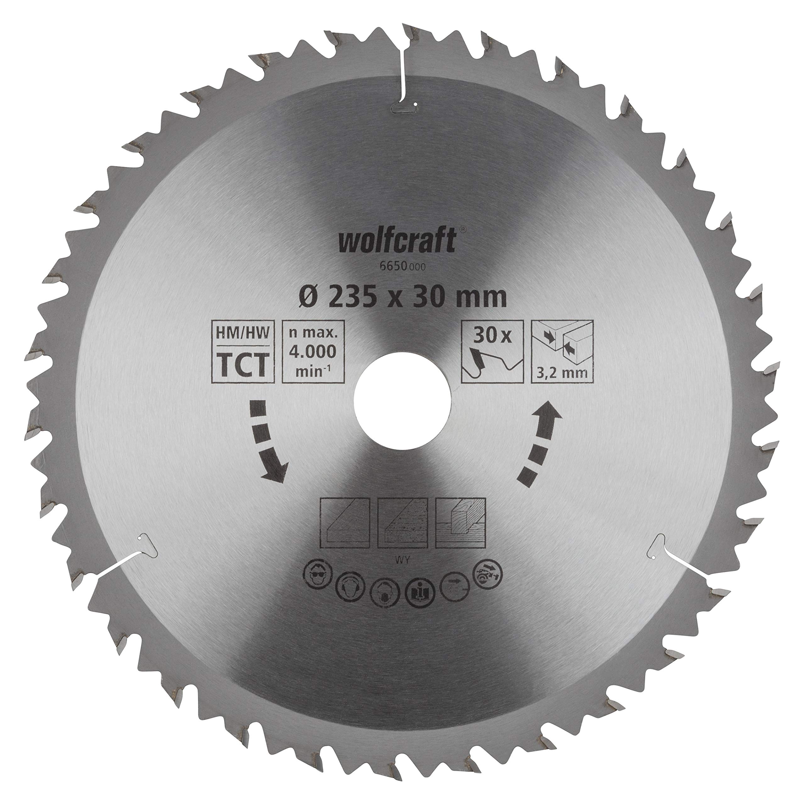 wolfcraft TC Circular Hand Saw Blade, brown series I 6650000 I Fast, rough cuts
