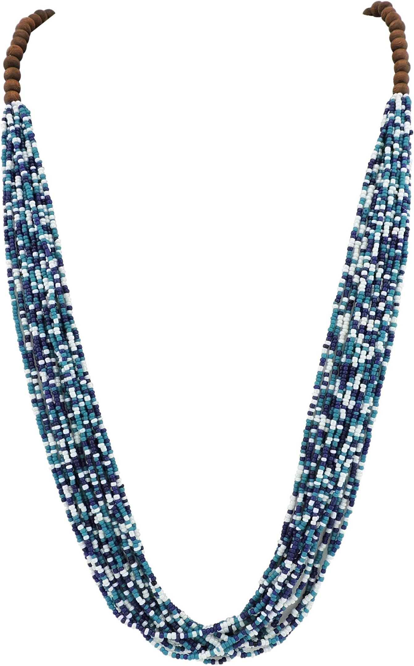 BocarLong Multiple Row Handmade Beaded Statement 33" Necklace for Women with Gift Box