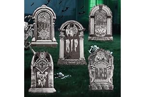 MUEISYTP 23.62inch Halloween Tombstones Decorations Large, DIY Halloween Yard Signs Graveyard Decorations for Halloween Gravestones Headstones for Outdoor Lawn