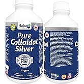 Naka Platinum Pure Colloidal Silver Liquid 10ppm, 100% PURE, Trace Minerals Supplement for Immune System Support, Made in Can