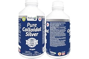 Naka Platinum Pure Colloidal Silver Liquid 10ppm, 100% PURE, Trace Minerals Supplement for Immune System Support, Made in Can
