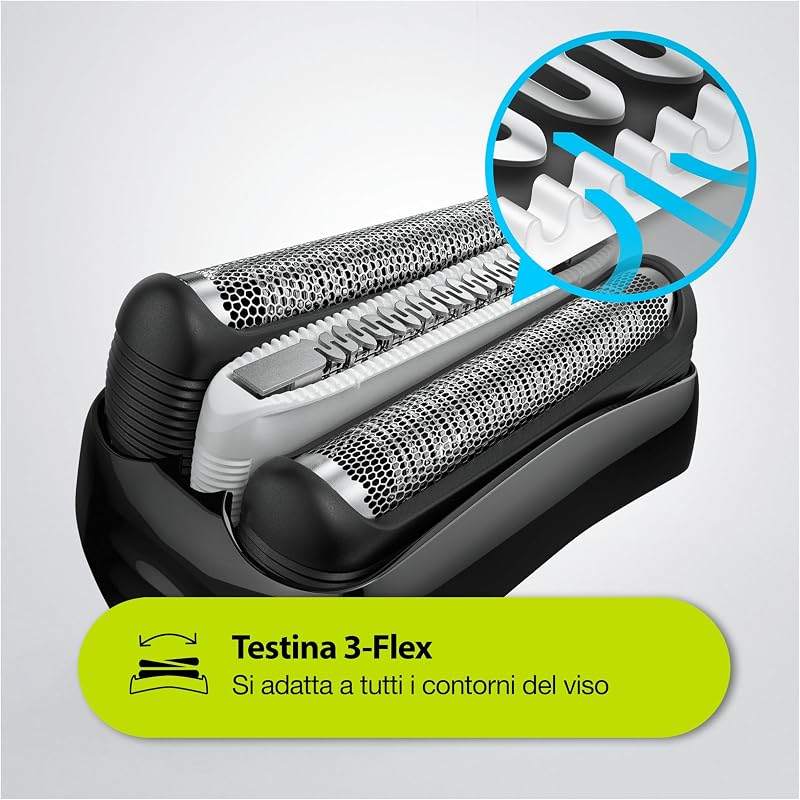 Serie 3 Rasoio Elettrico Barba Proskin, 3040s Nero e Blu Notte