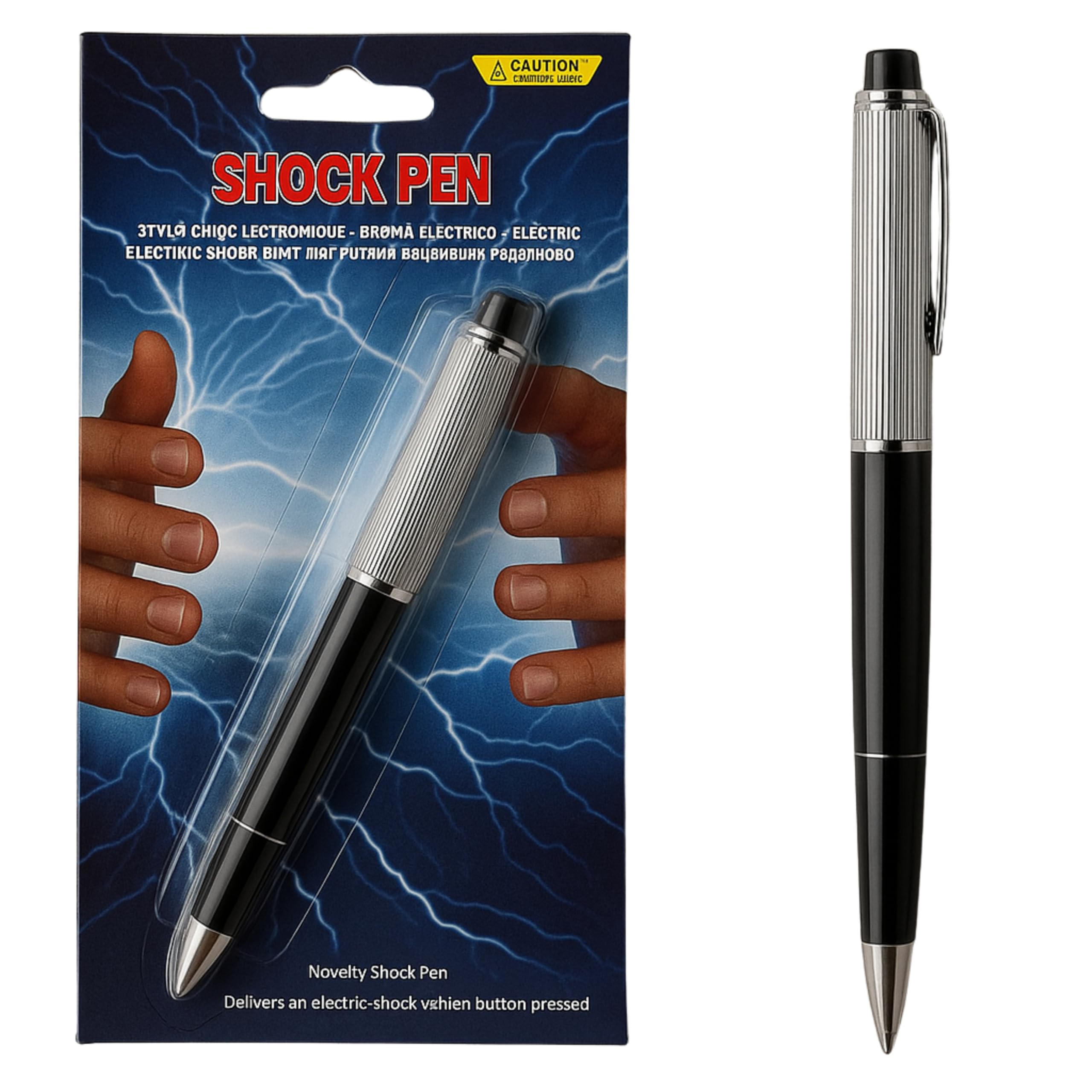 Universal Electric Shock Metal Ballpoint Pen Practical Joke Gag Funny Trick Fun Gadget April fool Prank to Friend Shock Pencil Trick for School Students, Shock Pen Toy Outdoor Toys