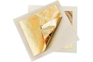 VGSEBA Gold Leaf Sheets 30 Sheet Foil Sheets for Cake Chocolates Dessert Decorating, Bakery Pastry Cooking, Nails, Gilding, D