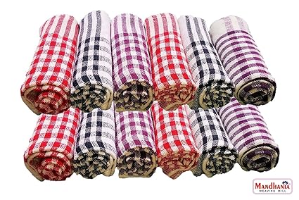 Mandhania Pack of 12 Cleaning Cloth Multipurpose Kitchen Napkin Table Wipe 15x15