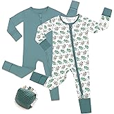 JunNeng Viscose from Bamboo Baby Boy Sleeper with Mitten Cuffs, Footless Soft Zippy Pajamas, Sleep N' Play Romper 0-18 Months