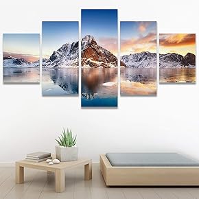 SIGNWIN 5 Panel Canvas Wall Art Modern Art...