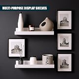 GEEZY White Floating Shelves Set of 2 30x10x5cm Modern Seamless Wall Mounts view 6