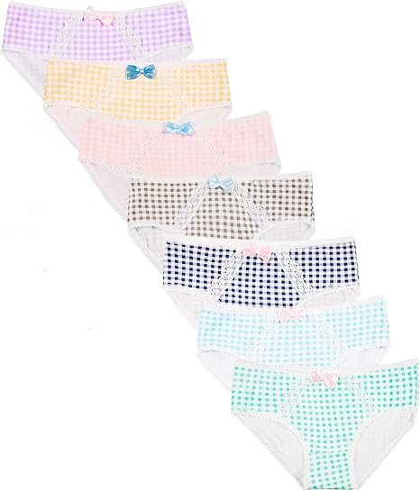 Amazon マソンナーニ Masonanicレディースショーツ 綿 しましま パンツ ボーダーパンツ コスチューム用小物 下着 学生 パンティ 少女 7枚セット チェック リボン フリーサイズ コスプレ 仮装 通販