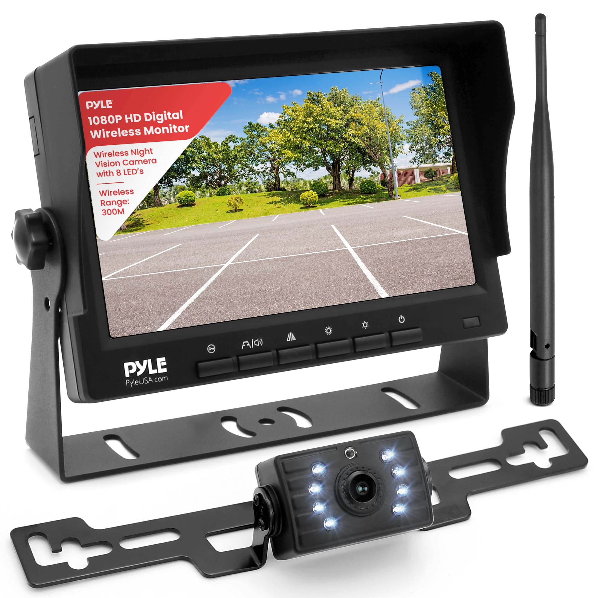 P7l Rear View Camera Hb Mua Pyle 7” 1080P HD Digital Wireless Monitor and Wireless License ...