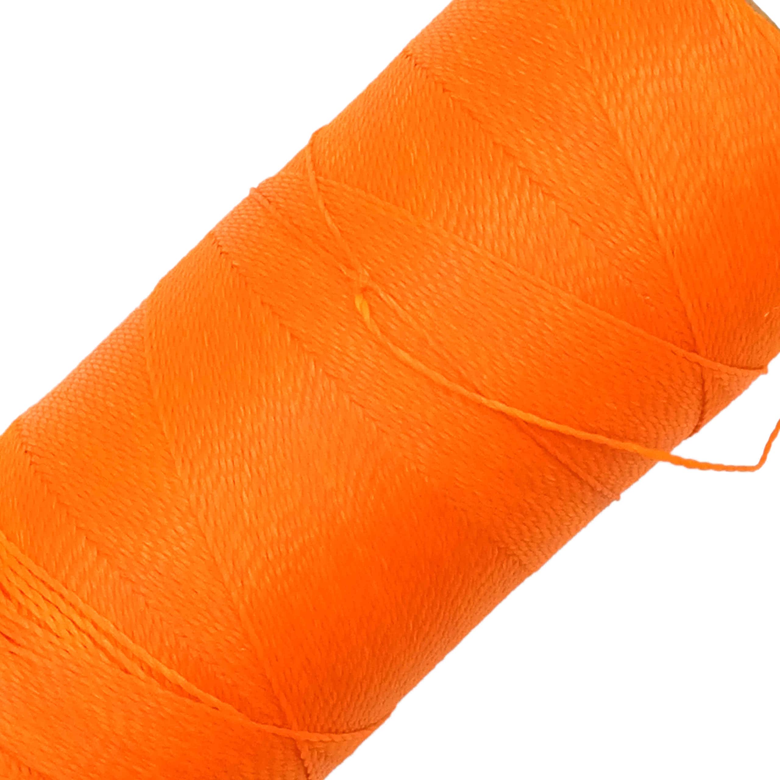 LINHASITA Waxed Thread 100gr / 360 Metres 0.5 mm Thick Polyester Macrame 30 Colours - Orange Neon — image 1