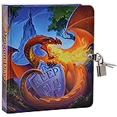 MOLLYBEE KIDS Glow in the Dark Dragon Diary with Lock and 2 Keys, 208 Lined Pages, 5.5 inches × 6.25 inches, Boys, Journal Notebook