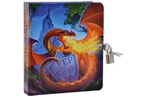MOLLYBEE KIDS Glow in the Dark Dragon Diary with Lock and 2 Keys, 208 Lined Pages, 5.5 inches × 6.25 inches, Boys, Journal Notebook