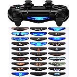 eXtremeRate 30 Pcs/Set Color Artwork Pattern Signs Led Lightbar Cover Light Bar Decals Stickers Flim for Playstation 4 PS4 Slim PS4 Pro Controller Skins