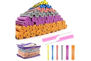 LOVPPY 120Pcs Hair Perm Rods Set, 6 Sizes Plastic Hair Cold Wave Rods, Heatless Perming Rods Hair Curlers Rollers with Pintail Comb for Long Short Straight Curly Natural Hair DIY Hairdressing Styling Tools