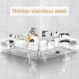 KEGII Shower Caddy Corner 2 Pack Stainless Steel Adhesive Shelf Silver view 3
