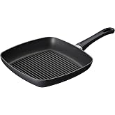 Scanpan Classic Induction 10 1/2 Inch Nonstick Square Grill Pan &ndash; Compatible with All Cooktops, Induction Ready, Metal Utensil Safe, Oven Safe to 500&deg;F, Dishwasher Safe