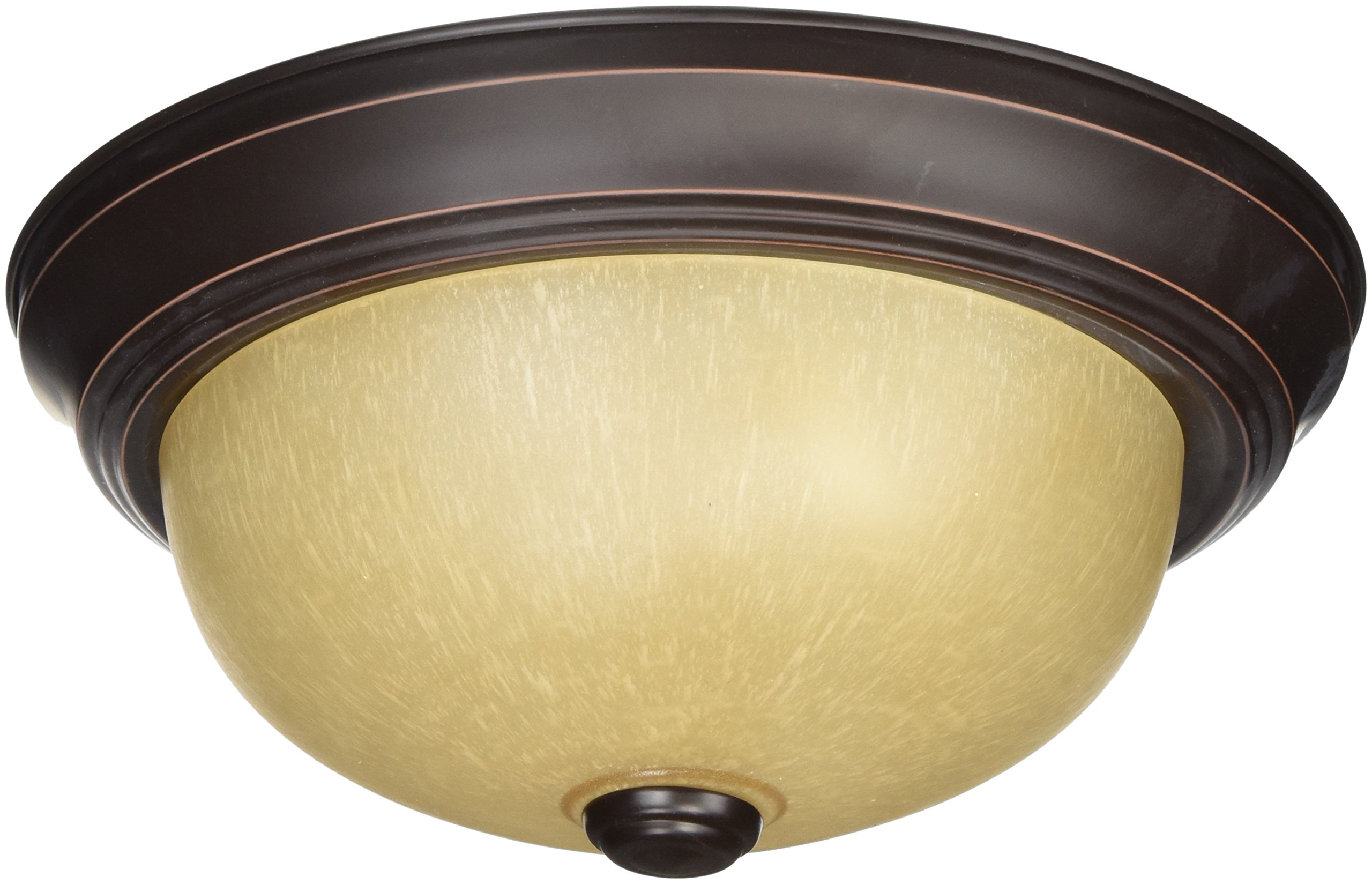 Nuvo Lighting 60/3105 Two Light Interior Home Package Flush Dome with Champagne Glass, Mahogany Bron