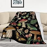 Mushroom Blanket Gifts for Women Soft Cozy Fleece Flannel Mushroom Throw Blanket All-Season for Sofa Couch Cottagecore Room Decor Blankets for Adults Teen 60