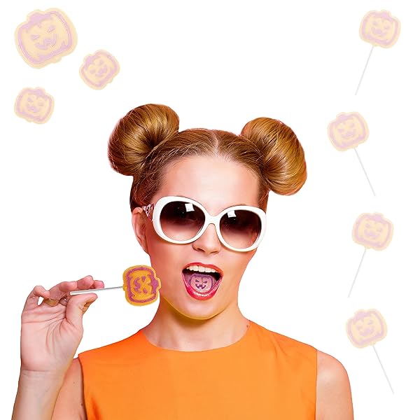 FRUIDLES ORANGE PUMPKIN TATTOO LOLLIPOP SUCKERS CANDY, GREAT FOR GOODY PARTY BAG FILLERS, INDIVIDUALLY WRAPPED (HALF-POUND)