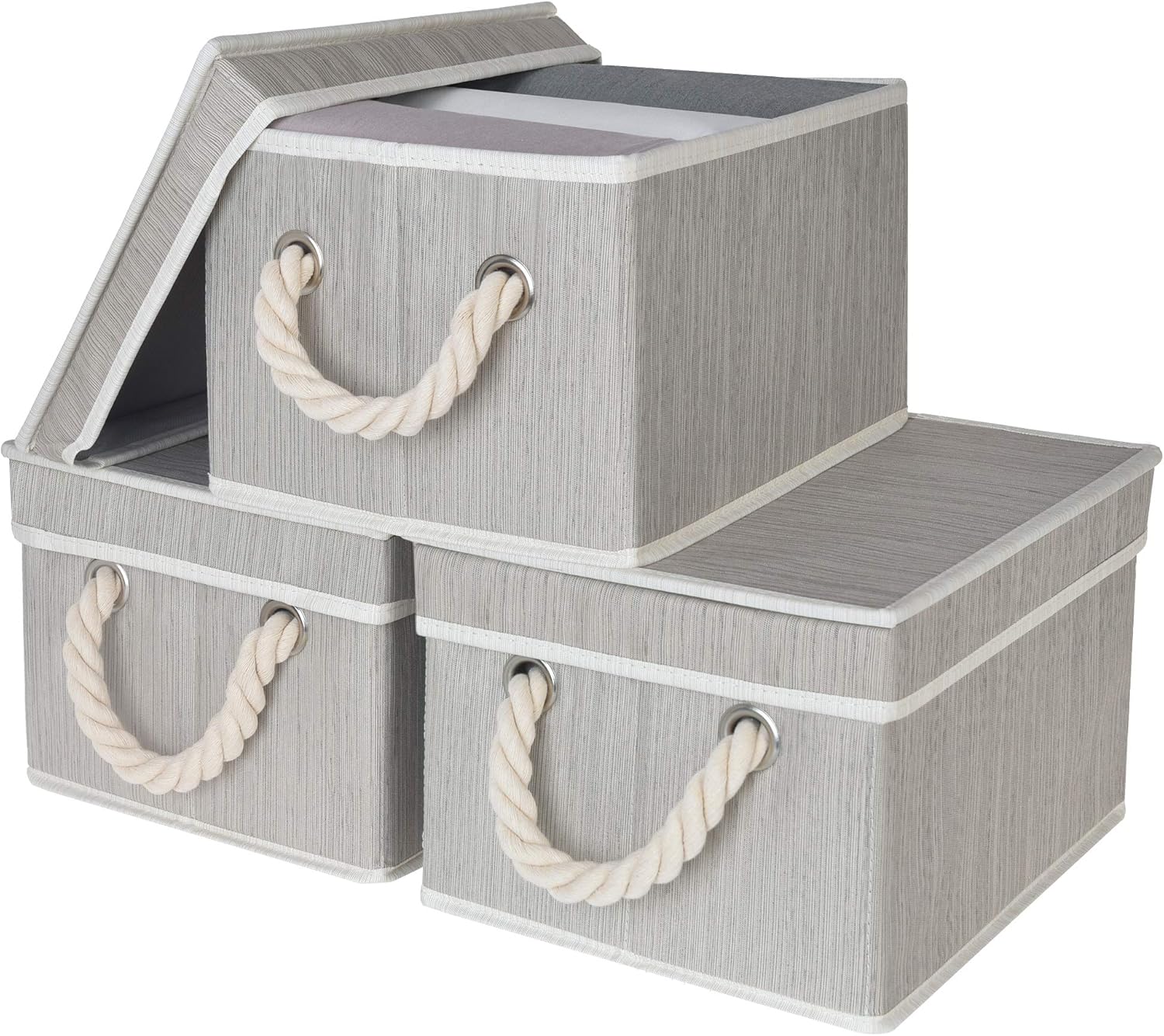 StorageWorks Decorative Storage Bins for shelves, Storage Baskets with