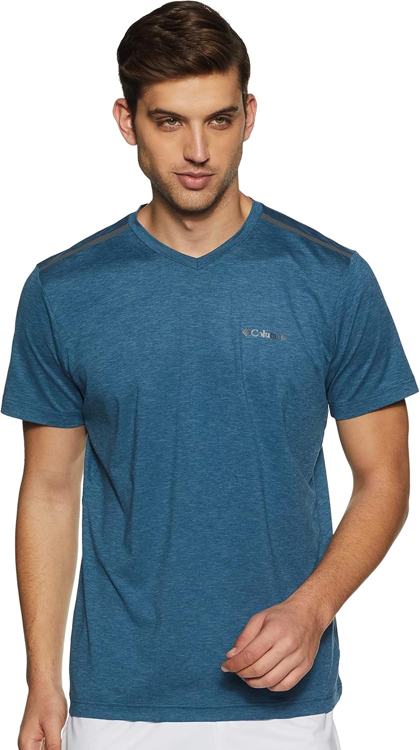 Columbia Men's Tech Trail II V Neck, Moisture-Wicking, UV Sun Protection : Clothing