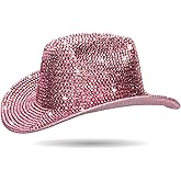 Neon Holographic Western Cowboy Hat for Womens - Glitter Cowgirl Hat for Disco Parties and Costumes
