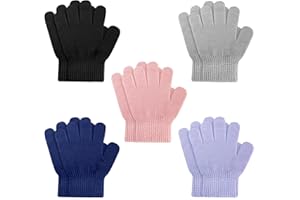 ONESING 3-24 Pairs Kids Gloves Knit Gloves for Kids Winter Gloves White Kids Gloves Finger Boys Gloves for Girls