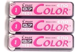 Pilot Color Mechanical Pencil Lead Eno, 0.7mm, Pink, 10 Lead ×3 Pack/total 30 Leads (Japan Import) [Komainu-Dou Original Pack