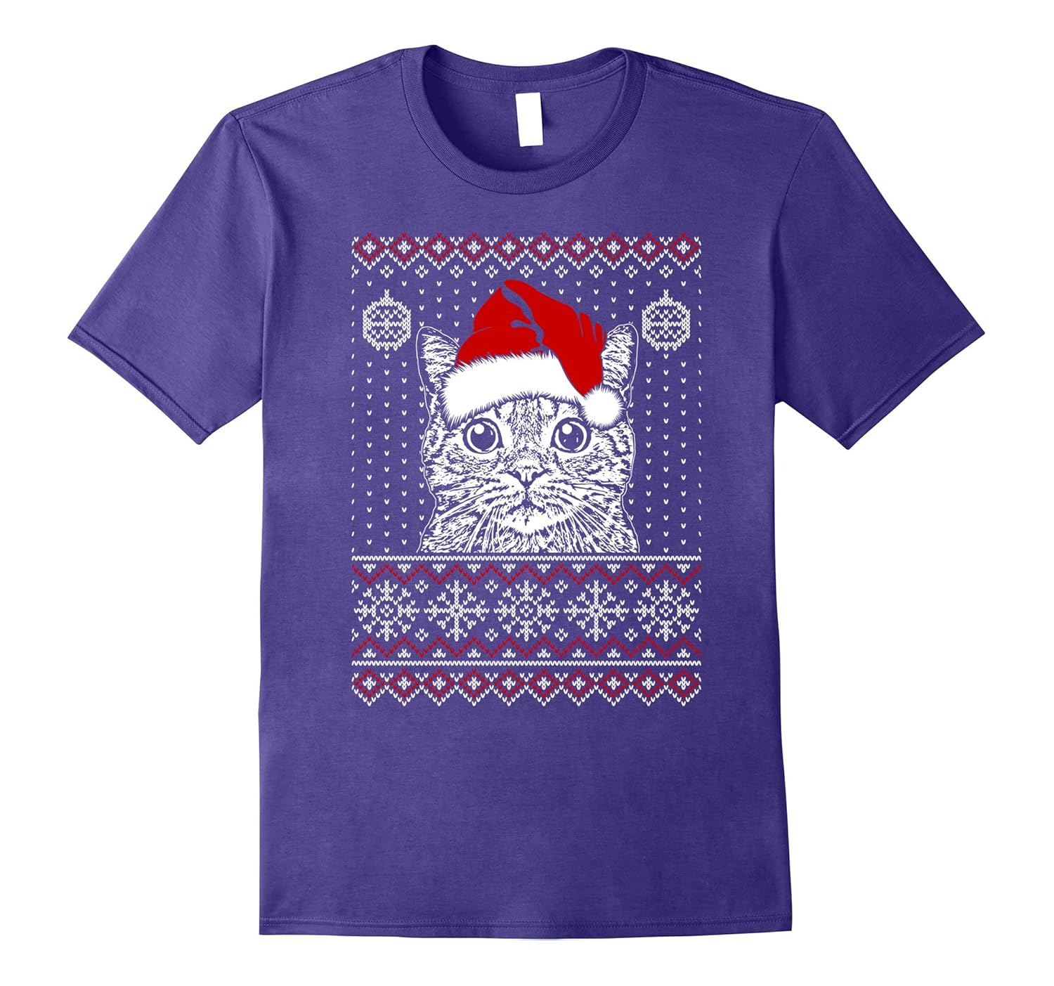 Cat Christmas Tee T Shirt Short Sleeve Noel Gift-ANZ