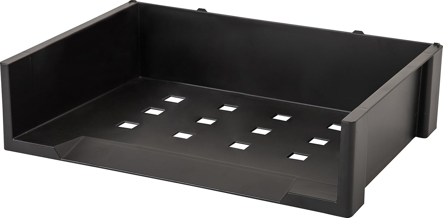 Amazon Com Iris Stacking Letter Tray Black Home Kitchen